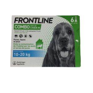 FRONTLINE COMBO Spot On CHIEN M (10 à 20kg) 6 Pipettes de 1.34ml - Anti Parasitaires