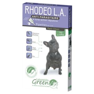 RHODEO L.A Petit Chien de 1 à 10kg - 4 Pipettes de 1.5ml - Anti Parasitaire à Forte Action Répulsive