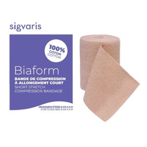 BIAFORM 5m x 10cm - Bande de Compression à Allongement Court - Maladies Veineuses Chroniques ou Thrombo-emboliques, Oedèmes