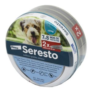 SERESTO Petits Chiens Jusqu' à 8kg - Bte/2 - Collier Antiparasitaire 38cm