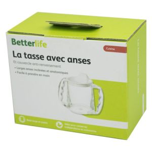 BETTERLIFE la Tasse avec Anses et Couvercle Anti Renversement - 1 unité