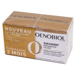 OENOBIOL SUN EXPERT Préparateur Solaire Lot de 2x 30 Capsules - Protection Cellulaire Renforcée, Favorise un Hâle Eclatant