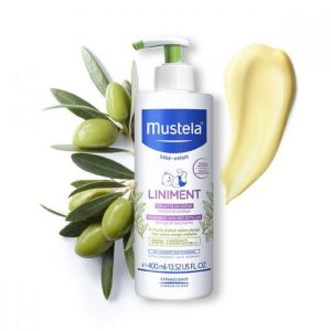 MUSTELA Liniment 400ml Sans Parfum - Toilette du Siège sans Rinçage - A l'Huile d'Olive Extra Vierge