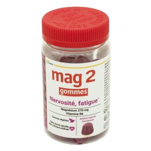 MAG 2 Gommes Arôme Naturel Framboise - Fl/45 - Nervosité, Fatigue - Dès 4 Ans
