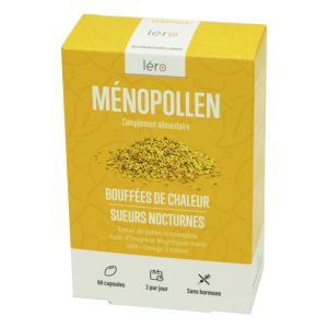 LERO MénoPollen sans Hormone - Ménopause, Bouffées de Chaleur, Sueurs Nocturnes - Bte/60 Capsules