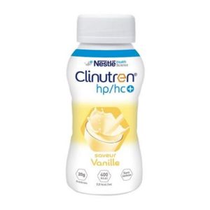 CLINUTREN HP/HC+ Vanille - Complément Nutritionnel 400 Kcal Sans Lactose - Lot de 4 Bouteille/200ml