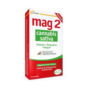 MAG 2 Cannabis Sativa 30 Comprimés - Magnésium Marin 300mg - Détente, Relaxation, Fatigue