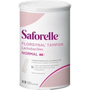 SAFORELLE Florgynal Compact NORMAL Tampon Probiotique AVEC Applicateur - Flore Vaginale - Bte/9