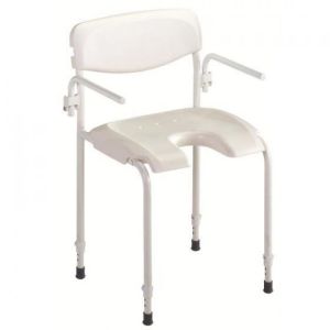 Chaise de Douche Fixe ALIZE avec Accoudoirs et Découpe Intime - W0841 - 1 Unité - ORKYN INVACARE