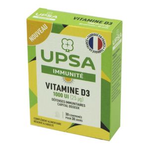 UPSA IMMUNITE Vitamine D3 1000 UI 30 Comprimés - Défenses Immunitaires, Capital Osseux