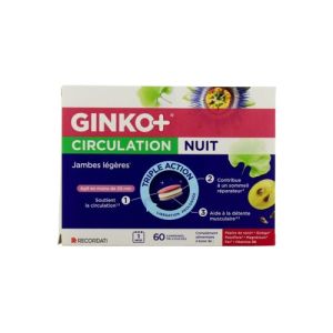 GINKO + - circulation nuit - jambes legeres - triple action -60 comprimés