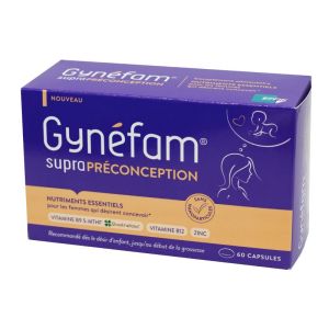 GYNEFAM Supra Préconception 60 Capsules - Complément Alimentaire Désir d' Enfant et Grossesse, Complexe Quatrefolic