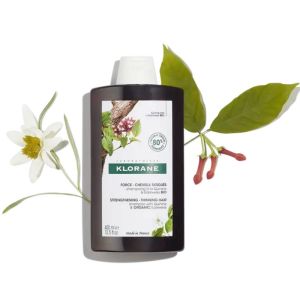 KLORANE à la QUININE et EDELWEISS Bio 400ml - Shampooing pour Cheveux Fatigués - Fl/400 ml - 3282770141283