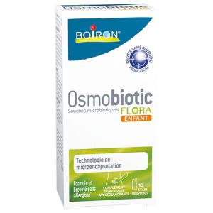 OSMOBIOTIC Flora Enfant 12 Sticks - Probiotiques Micro-encapsulés - Flore Intestinale, Digestion