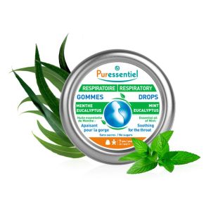 PURESSENTIEL RESPIRATOIRE 45 Gommes Adoucissantes aux Huiles Essentielles + Extrait de Stévia