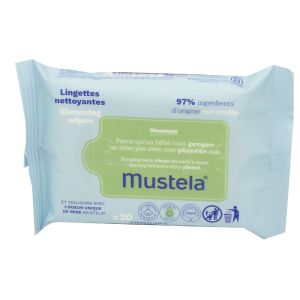 MUSTELA 20 Lingettes Nettoyantes à l' Avocat BIO - Visage, Mains, Siège