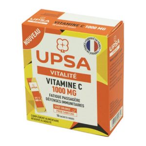 UPSA VITALITE Vitamine C 1000mg 10 Sachets Doses - Fatigue Passagère, Défenses Immunitaires