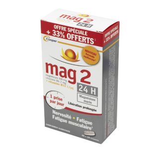MAG 2 24h Magnésium Marin 45+15 Comprimés - Libération Prolongée (Nervosité, Fatigue)