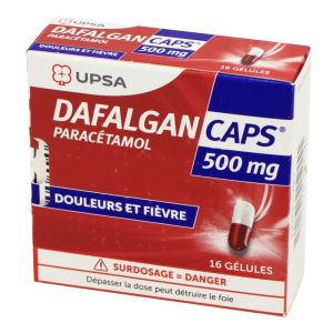 DafalganCaps 500 mg, 16 gélules