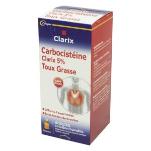 CLARIX Carbocistéine 5% Adultes solution buvable 250 ml
