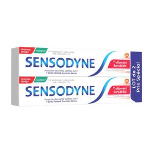 SENSODYNE Traitement Sensibilité Lot de 2x 75ml - Dentifrice Désensibilisant sans Strontium Dents Sensibles
