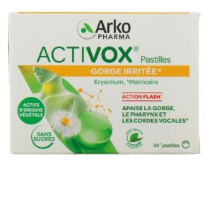 ACTIVOX Pastilles Sans Sucre Arôme Menthe Eucalyptus - 24 Pastilles