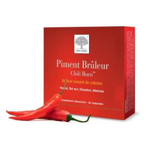 PIMENT BRULEUR Chili Burn Bte/60 - Complément Alimentaire Contribuant au Contrôle et la Perte de Poi