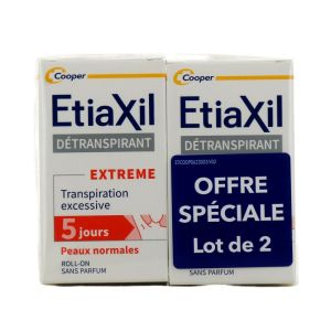 ETIAXIL Détranspirant Traitement Aisselles Peaux Normales - Roll-on/15ml x2 - Sudo Régulateur