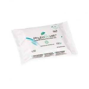 PHYTOBIOVET 20 Lingettes Nettoyantes BIO - Chat, Chien