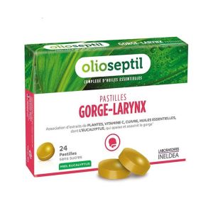 OLIOSEPTIL Gorge Larynx 24 Pastilles Miel Plantes - Maux de Gorge, Enrouements