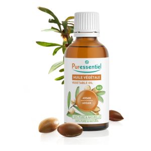 PURESSENTIEL Huile Végétale Bio ARGAN (Argania spinosa) 50ml - 100% Pure et Naturelle