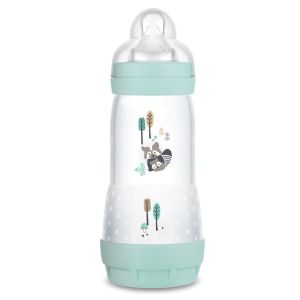 MAM Biberon Easy Start Anti Colique 320ml Aqua - 4 Mois et + - Tétine Débit 3