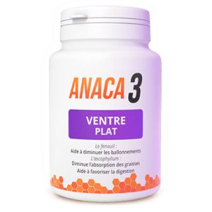 ANACA 3 Ventre Plat - Ballonements, Digestion, Graisses - Fenouil, Ascophyllum, Calcium - Bte/60