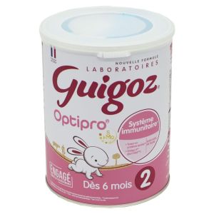 Guigoz OPTIPRO 2 Lait bébé 2ème âge en poudre de 6 à 12 mois - Bag