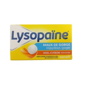 Lysopaïne Miel Citron sans sucre - 36 comprimés à sucer