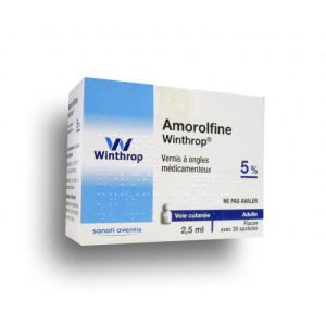 Amorolfine Zentiva 5 %, vernis à ongles médicamenteux 2,5ml 20 spatules