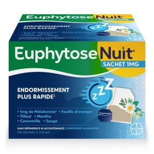 EUPHYTOSE NUIT Infusion 20 Sachets - Complément Alimentaire Endormissement, Sommeil