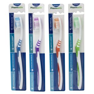 PHARMACTIV La Brosse à Dents Souple ADULTE - Tête Profilée, Gratte-Langue - Bte/1