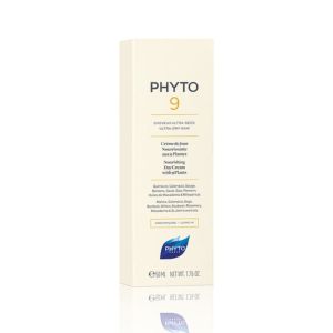 PHYTO 9 Crème de Jour Nourrissante aux 9 Plantes 50ml - Nutrition Végétale, Cheveux Ultra Secs