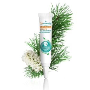 PURESSENTIEL SOS Labial Gel Réparateur Lèvres - 10 Huiles Essentielles 100% Pures Naturelles - 5ml