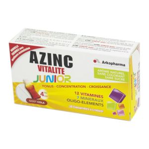 AZINC OPTIMAL JUNIOR - Comprimé à Croquer, 12 Vitamines et 5 Minéraux, Goût Cola - Boîte/30 - ARKOPH