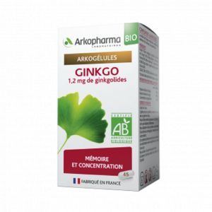 ARKOGELULES BIO Ginkgo 1.2mg de Ginkgolides - Bte/45 - Mémoire et Concentration