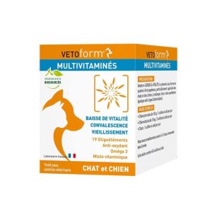 VETOFORM MULTIVITAMINES Chat Chien 100g - Baisse de Vitalité, Convalescence, Vieillissement