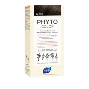 PHYTOCOLOR 6 Blond Foncé - Kit de Coloration Permanente Enrichie en Pigments Végétaux