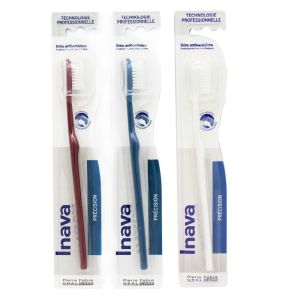 INAVA PRECISION Brosse à Dents - 2 Types de Brins : 10/100 + Sensibilité - 1 Unité