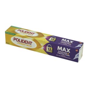 POLIDENT Power Max Fixation + Protection 70g - Crème Fixative pour Prothèses Dentaires Partielles ou Complètes