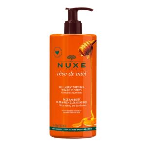 NUXE REVE DE MIEL Gel Lavant Surgras Visage et Corps 750ml - Peaux Sèches et Sensibles