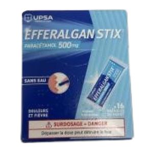 Efferalgan 500 mg Framboise, granulés - 16 sachets