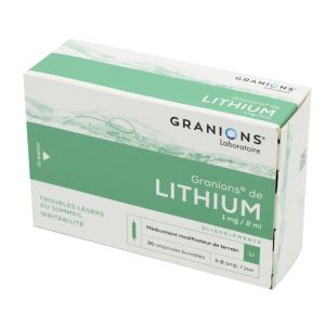 GRANIONS DE LITHIUM, solution buvable - 30 ampoules 2 ml