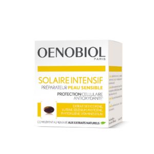OENOBIOL Solaire Intensif Préparateur Peau Sensible, Protection Cellulaire 30 Capsules